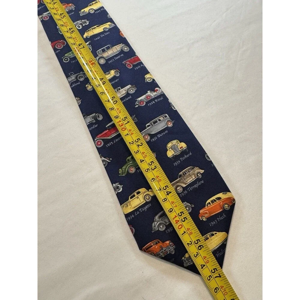 Alynn Neckwear Antique Cars Tie Vintage Classic Cars USA Made Novelty Necktie